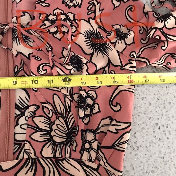 For Love & Lemons Pink Floral Long Sleeve Cutout A Line Mini Party Dress S - Picture 6 of 9